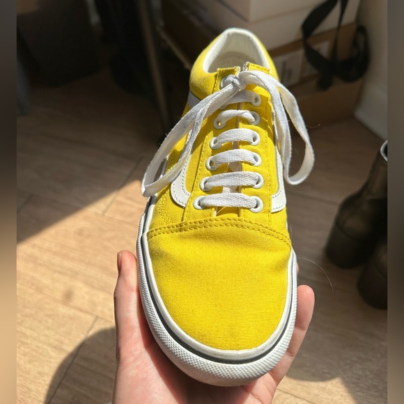 Custom platform bright yellow Vans, size 8 Women’s - Picture 9 of 10
